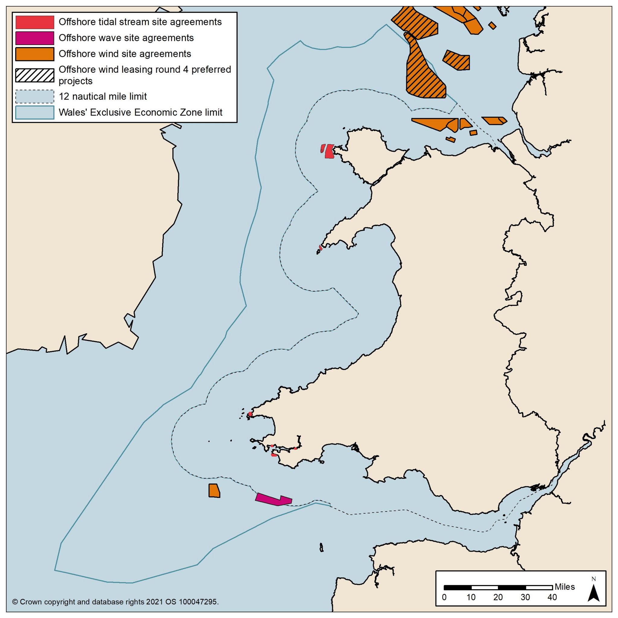 Map of Welsh coast